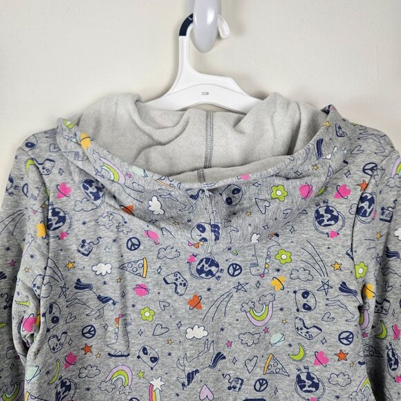 Cat & Jack Girls Printed Zip-Up Hoodie Jacket XXL (18) Gray School Play Comfort - Picture 7 of 13